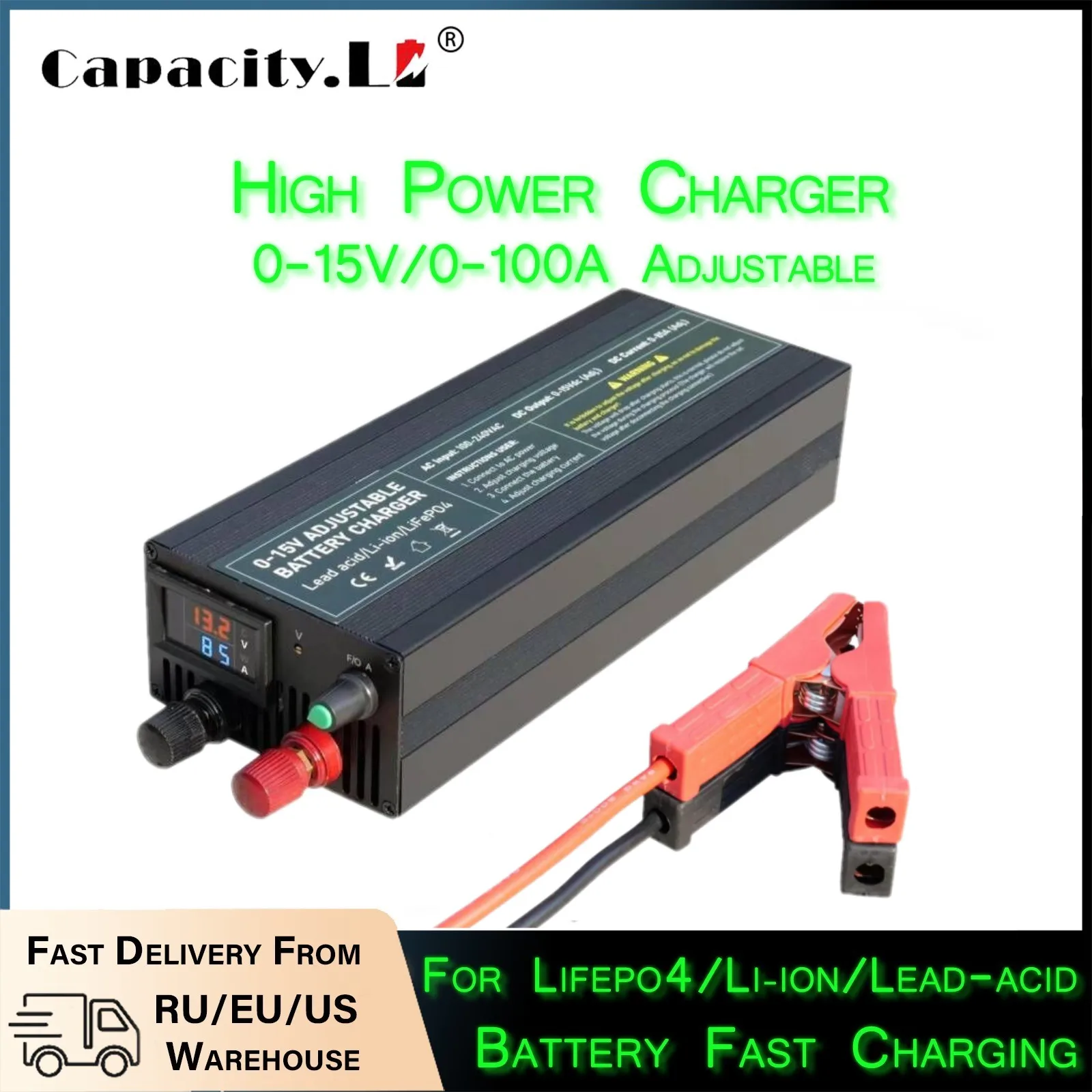 84V 20A Smart Charger - Caricabatterie Regolabile CC CV 60A100A, Alimentatore