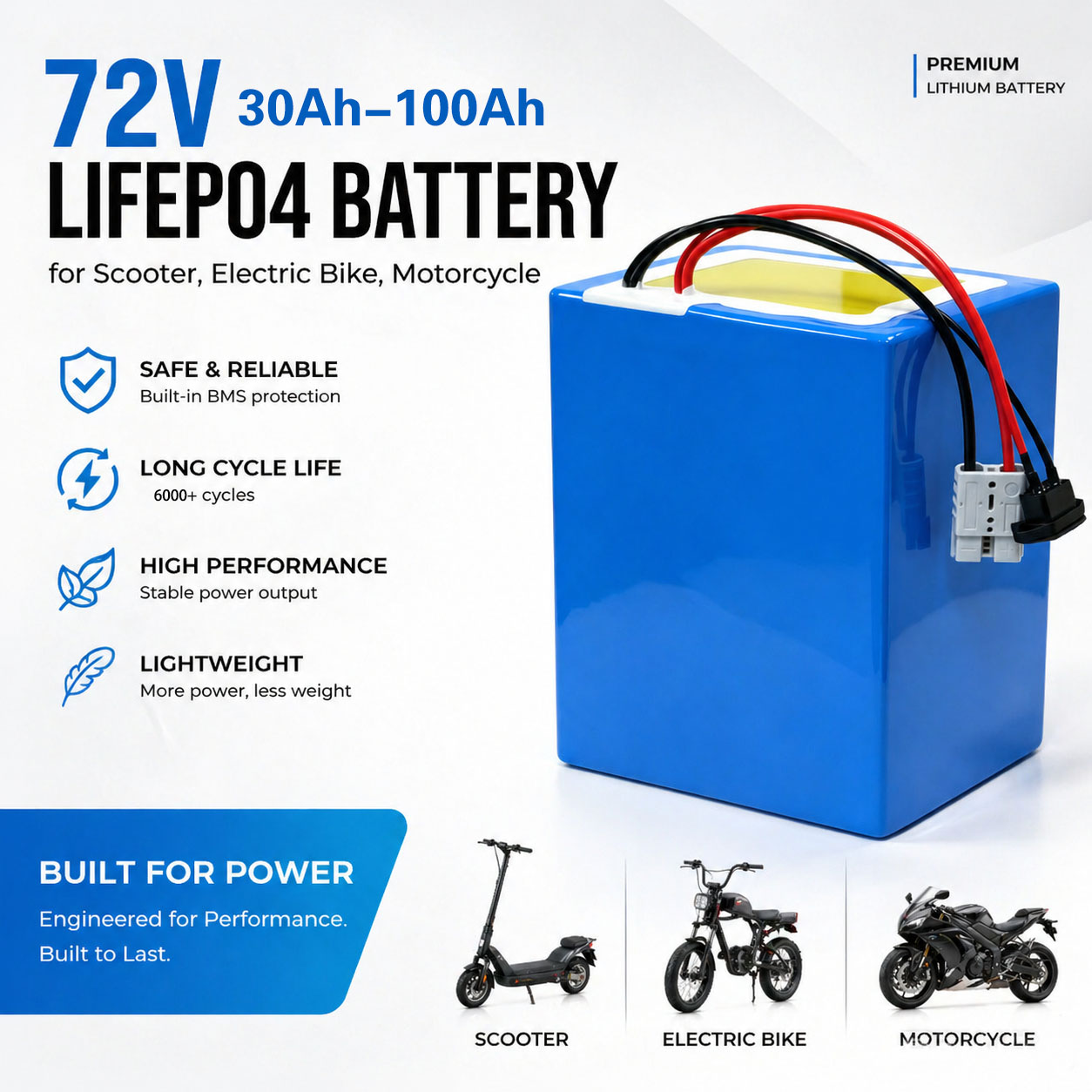 72V 40Ah Lifepo4 Battery Pack - Batteria al Litio LiFePO4 72V 50Ah